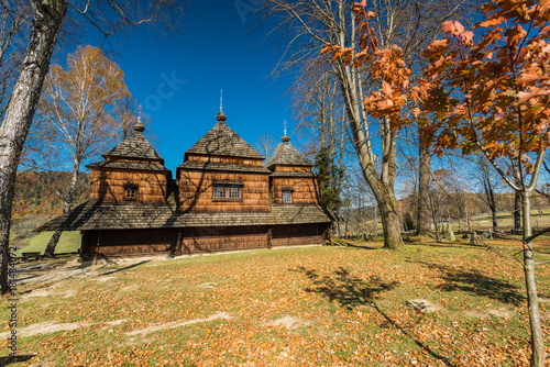 Orthodox wooden church in Smolnik,Bieszczady,Poland