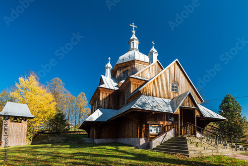 Fototapeta Naklejka Na Ścianę i Meble -  Orthodox wooden church in Hoszow,Bieszczady,Poland