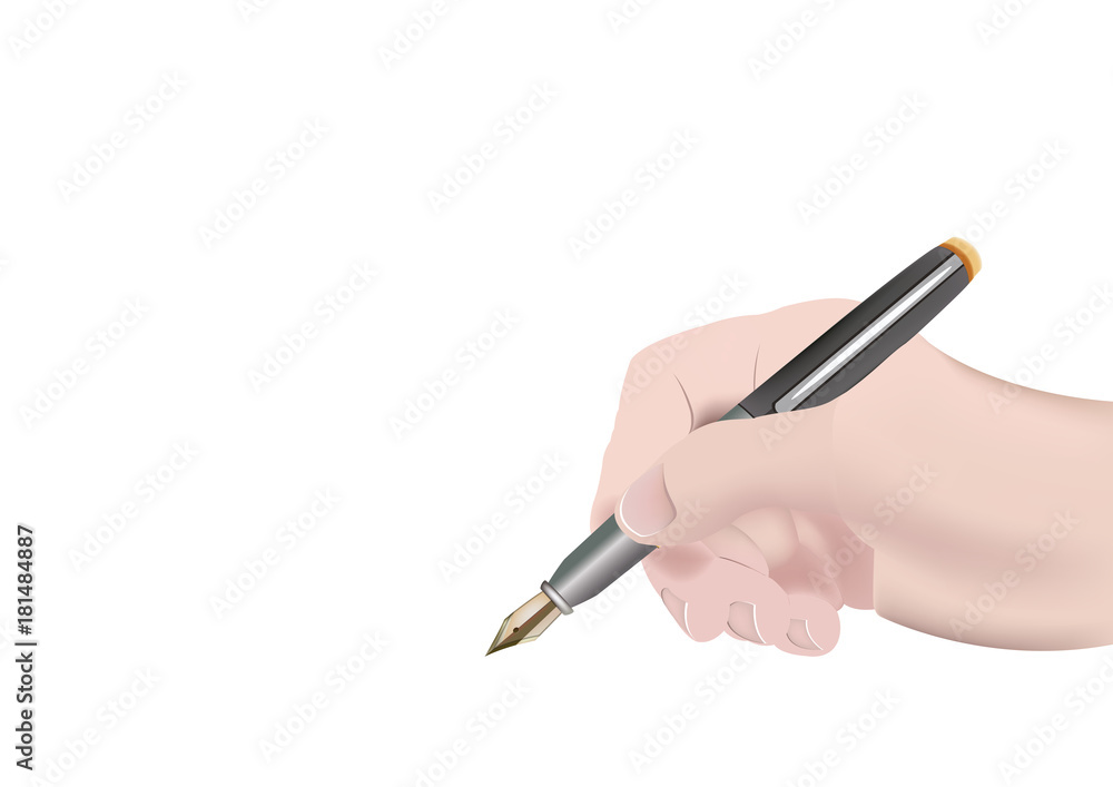 mano umana che scrive con la stilografica mano umana che scrive con la stilografica