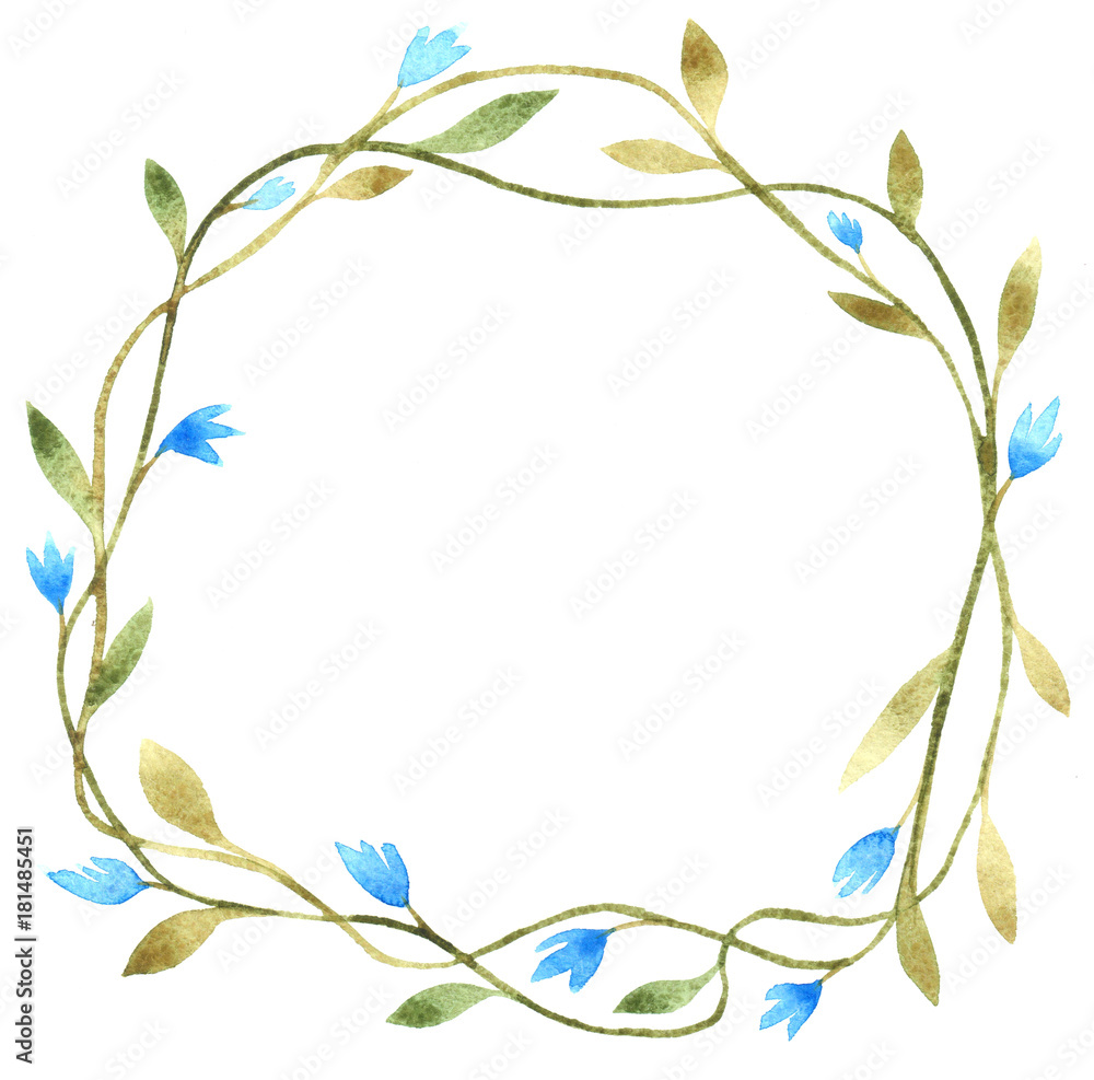 custom made wallpaper toronto digitalWatercolor floral wreath