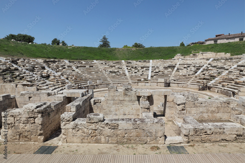 The first ancient theater Larissa Grece, the largest theater in Thessaly, 3rd century BC The first ancient theater Larissa Grece, the largest theater in Thessaly, 3rd century BC