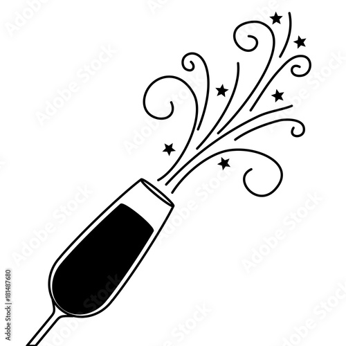 the glass of champagne sparkling drink icon