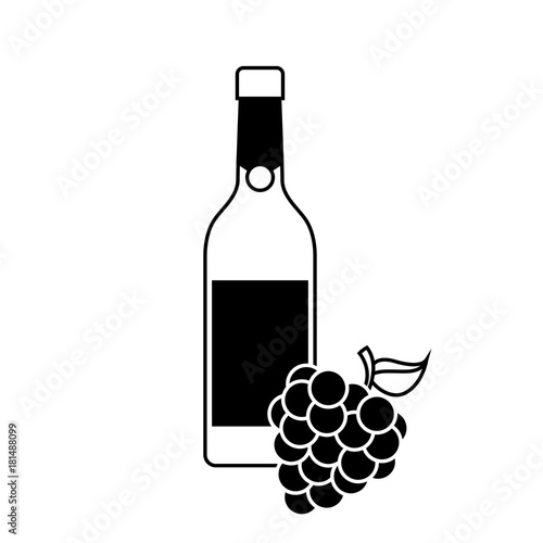 bottle of wine and bunch of grapes alcohol celebration