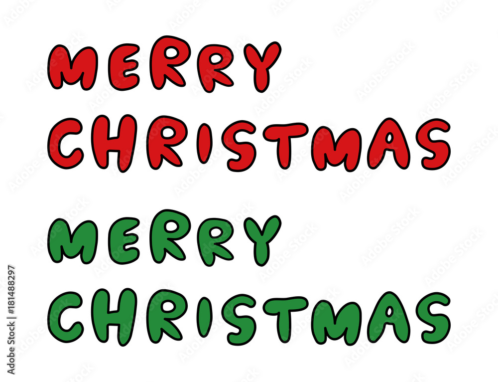 メリークリスマス 文字 Stock Vector Adobe Stock