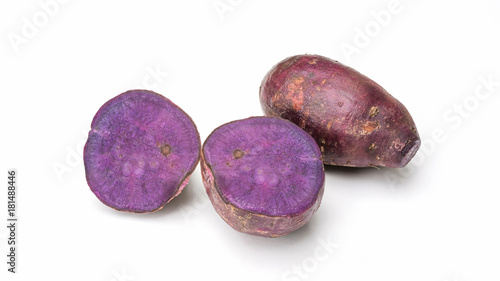 purple sweet potato on a white background.