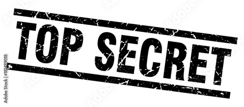 square grunge black top secret stamp