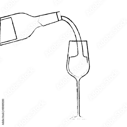 wine pouring from bottle in wine glass