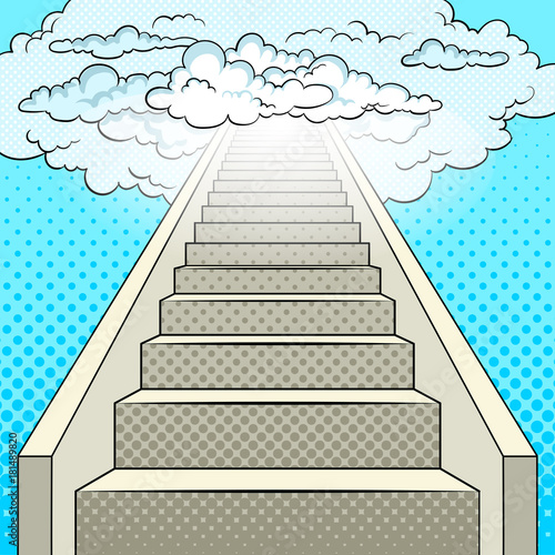 Stairway to heaven pop art vector