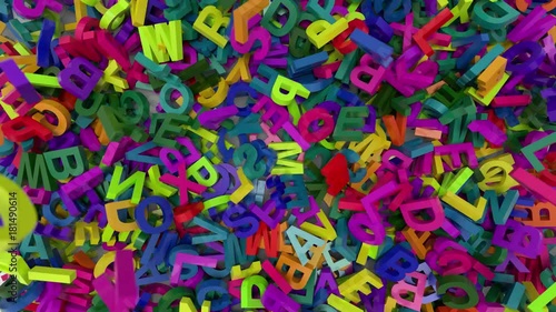 falling letters alphabet