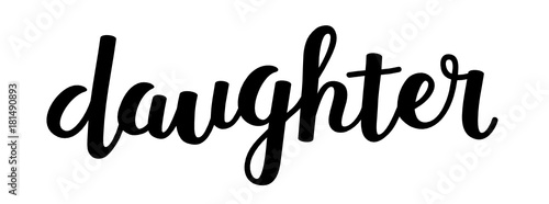 Daughter hand lettering icon