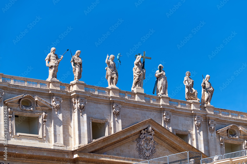 Apostles on the facade of St. Peter's Basilica in the Vatican