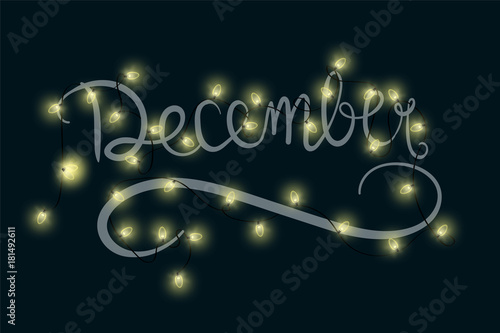 December calligraphy -  holiday lights