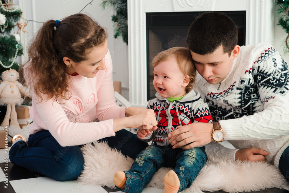 family, christmas, x-mas, winter, happiness and people concept family, christmas, x-mas, winter, happiness and people concept