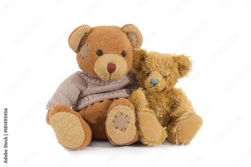 Obraz premium Two, sitting, cuddly stuffed teddy bears