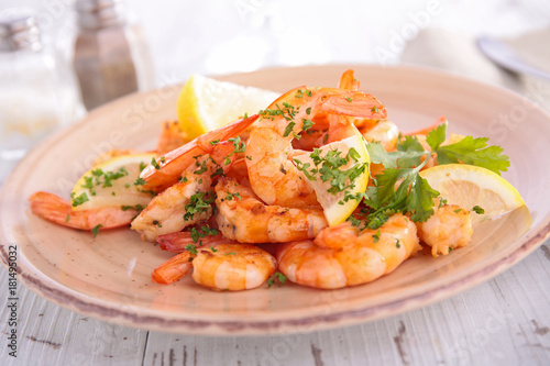 fried shrimp and herbs