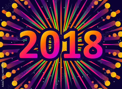 2018, Design flyers, postcards or invitations. Vector illustration.