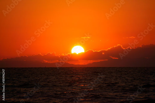 日本海の夕日