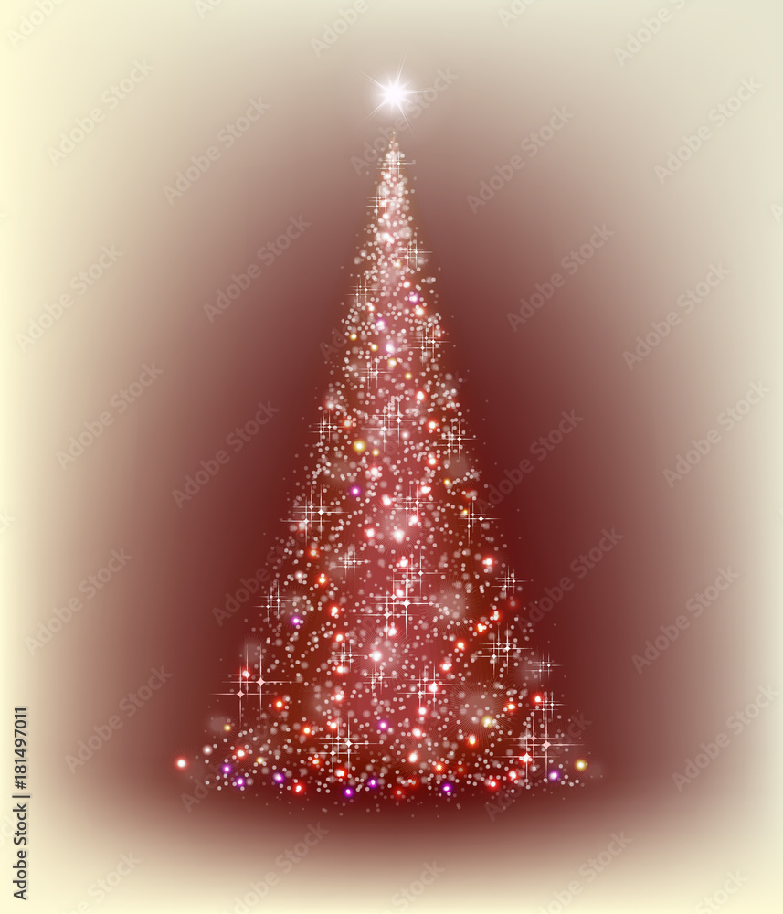 Christmas red tree with beige background Christmas red tree with beige background