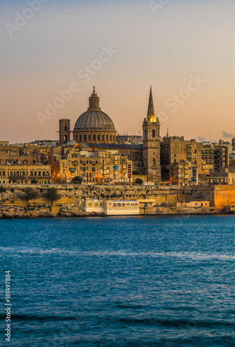Sunset view of Valletta, the capital of Malta © javarman
