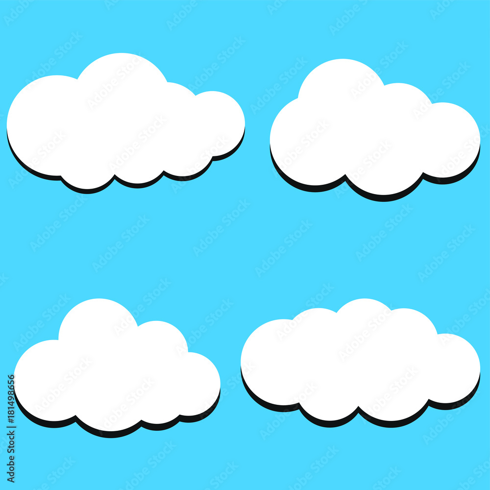Vector illustration of clouds collection background. Cloud Symbols for your website design logo UI