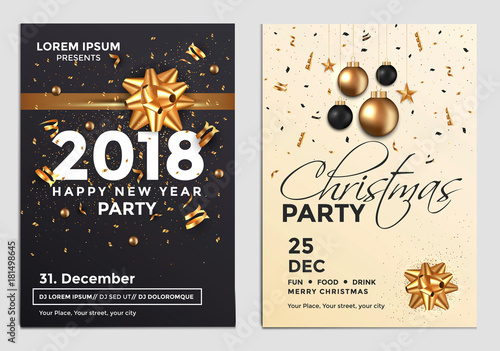 Christmas Party Flyer Design- golden design 3