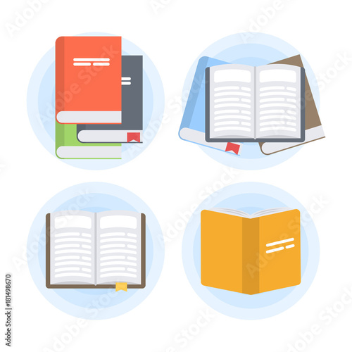 Isolated books set.