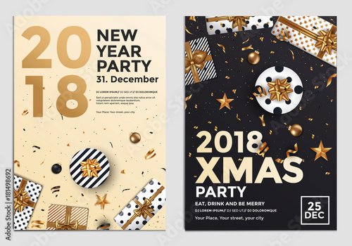 Christmas Party Flyer Design- golden design 4