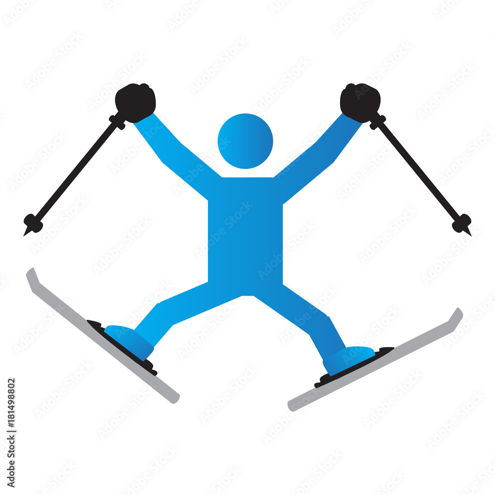 Abstract ski jumping symbol Abstract ski jumping symbol