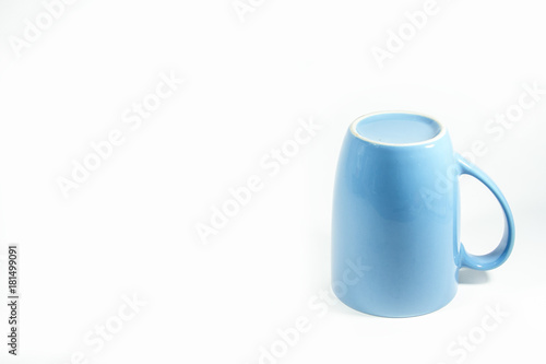 Blue mug isolated on white background