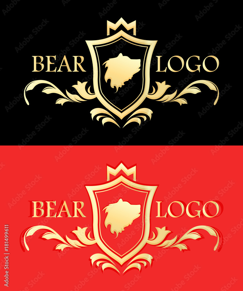 Fototapeta premium Coat of Arms with Beer Head - Vector Emblem