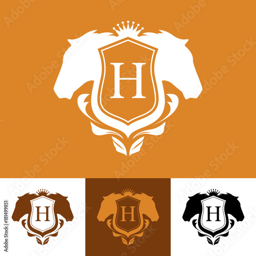 Set of Blazons with Horses
