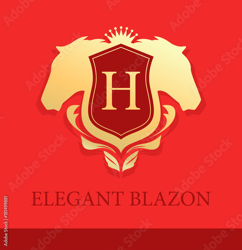 Golden Blazons with Horses