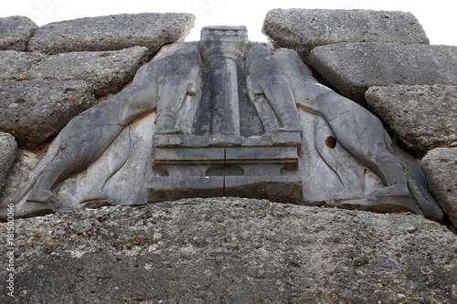 Ruins of Mycenae city, Mikines, Peloponnese, Greece photo