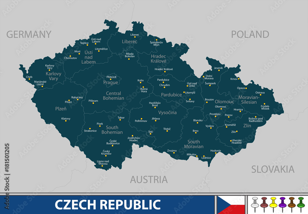 Fototapeta premium Map of Czech Republic