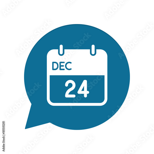 Blaue Sprechblase rund - 24 Dezember - Kalender