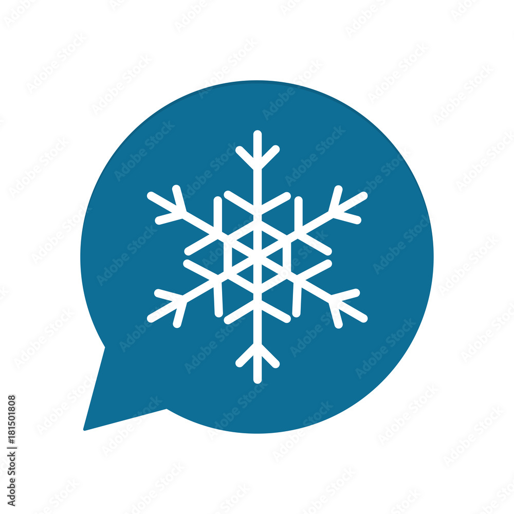 Blaue Sprechblase rund - Schneeflocke Blaue Sprechblase rund - Schneeflocke