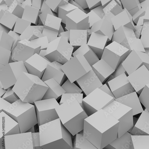 White cubes background. 3D Rendering.