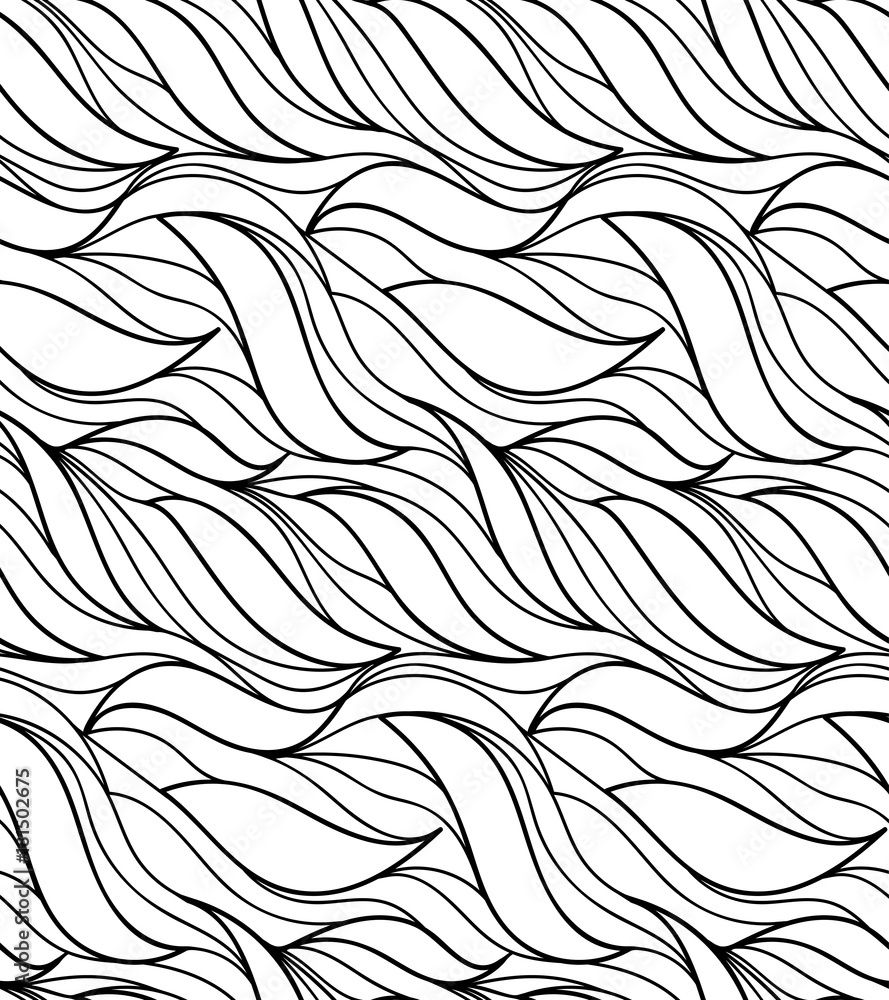 Fototapeta premium Vector floral background of drawn lines