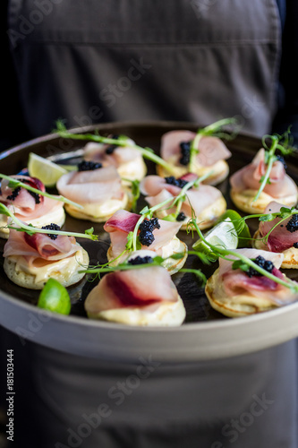 Fresh hors d'oeuvres on a plate