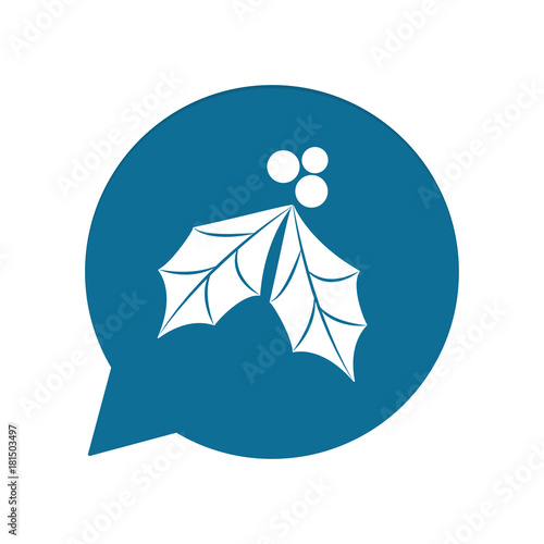 Blaue Sprechblase rund - Stechpalme