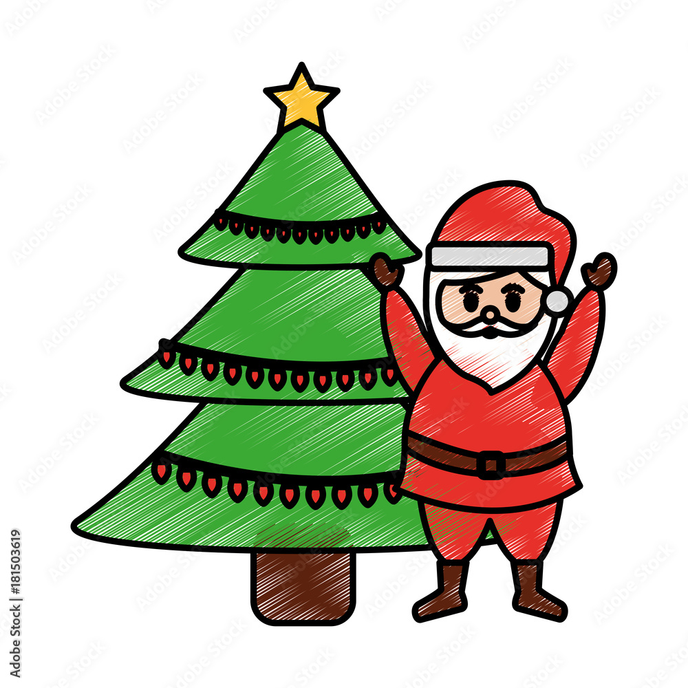 santa claus with tree christmas related icon image santa claus with tree christmas related icon image