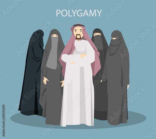 Polygamy concept illustration.