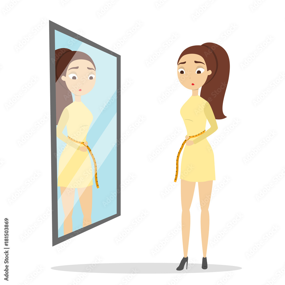 Woman with measure tape. Woman with measure tape.