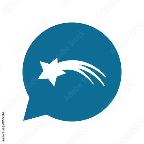 Blaue Sprechblase rund - Sternschnuppe
