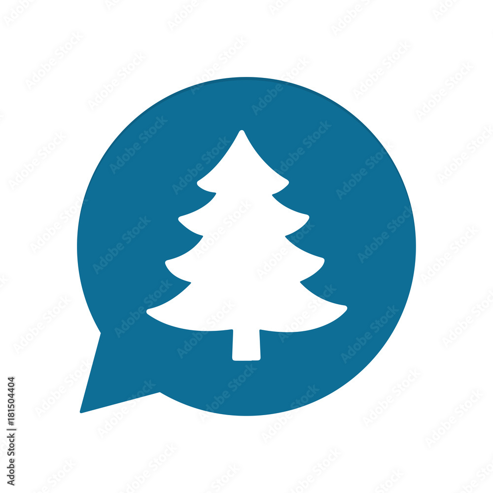 Blaue Sprechblase rund - Tannenbaum - Baum Blaue Sprechblase rund - Tannenbaum - Baum