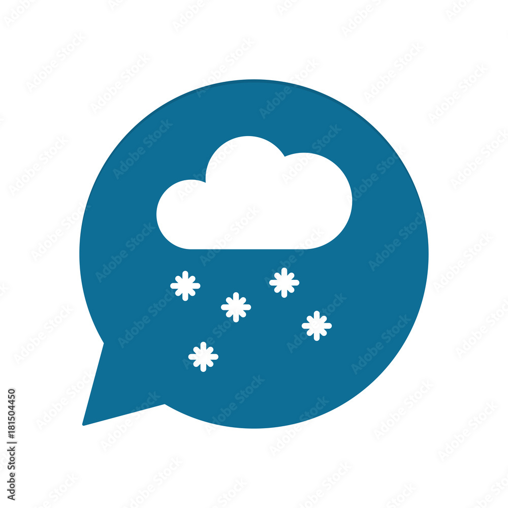 Blaue Sprechblase rund - Winter Wolke - Wetter Blaue Sprechblase rund - Winter Wolke - Wetter