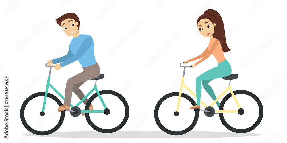 Isolated cycling couple. Isolated cycling couple.