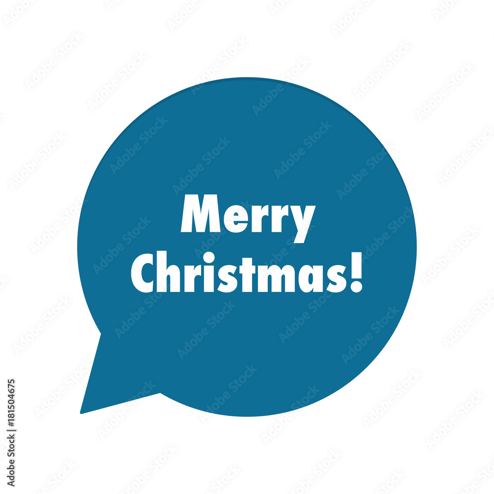 Blaue Sprechblase rund - Merry Christmas Blaue Sprechblase rund - Merry Christmas