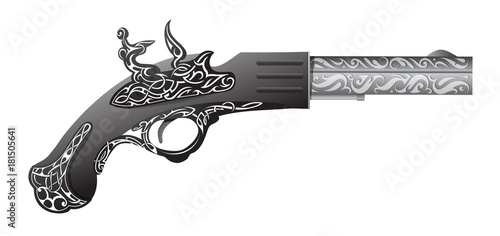 Ornamented retro gun