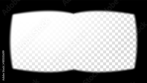 Virtual Reality Glasses Sight View Vector. View From The 3D VR Helmet. Screen Frame Template. Design 3D VR. Cyberspace. Soft Edges. Transparent Background Illustration